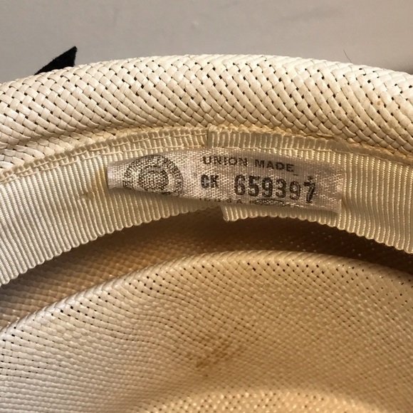 Vintage Union Made Straw Pillbox Hat Black Netting - Picture 10 of 11